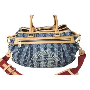 Louis Vuitton Monogram Bag Denim Cavalier Blue Shoulder